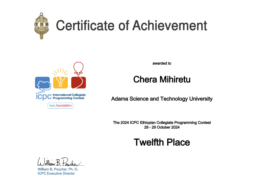 ICPC Ethiopian Collegiate Programming Contest
